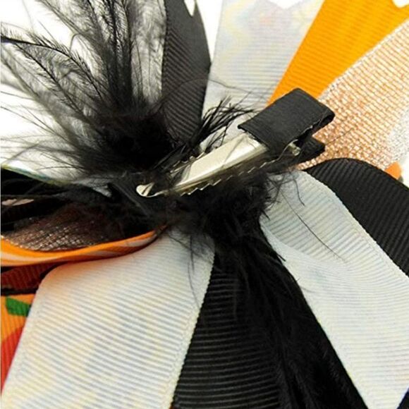 2 Pack Baby Halloween Headband, Elastic Feather Bowknot Hair Band Fits for Baby - Picture 6 of 7